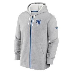 Indianapolis colts nike historic lifestyle full zip hoodie Gray M