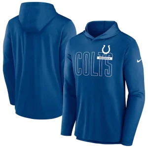 Indianapolis colts nike lightweight performance hooded long sleeve t shirt Royal