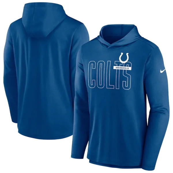Indianapolis colts nike lightweight performance hooded long sleeve t shirt Royal