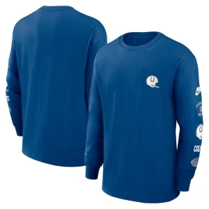 Indianapolis colts nike rewind heavy max 90 pocket long sleeve t shirt Blue