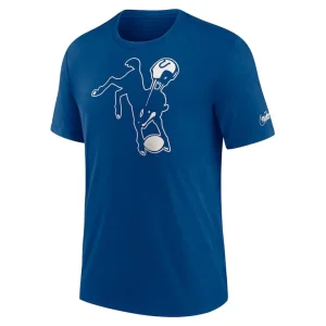 Indianapolis colts nike rewind logo tri blend t shirt Blue M