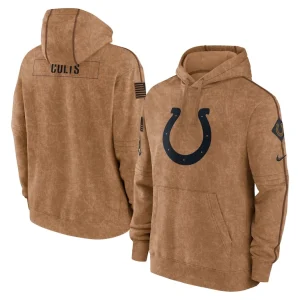 Indianapolis colts nike salute to service club pullover hoodie Brown