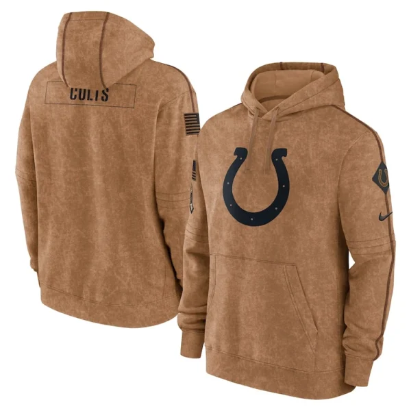 Indianapolis colts nike salute to service club pullover hoodie Brown