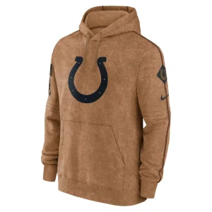 Indianapolis colts nike salute to service club pullover hoodie Brown M