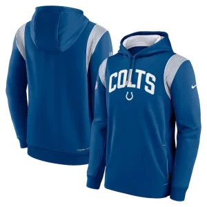 Indianapolis colts nike sideline athletic stack performance pullover hoodie Royal