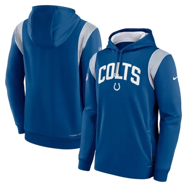 Indianapolis colts nike sideline athletic stack performance pullover hoodie Royal