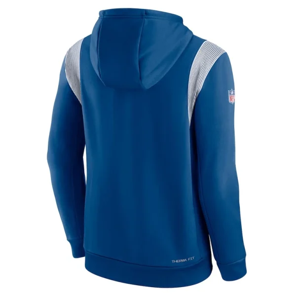 Indianapolis colts nike sideline athletic stack performance pullover hoodie Royal L