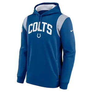 Indianapolis colts nike sideline athletic stack performance pullover hoodie Royal M