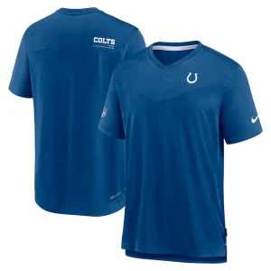 Indianapolis colts nike sideline coach chevron lock up logo v neck performance t shirt Royal