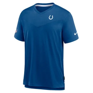Indianapolis colts nike sideline coach chevron lock up logo v neck performance t shirt Royal S