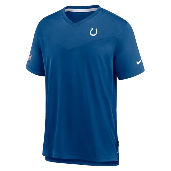 Indianapolis colts nike sideline coach chevron lock up logo v neck performance t shirt Royal S