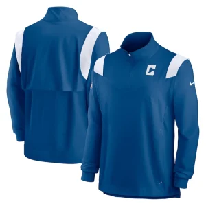 Indianapolis colts nike sideline coach chevron lockup quarter zip long sleeve top Royal