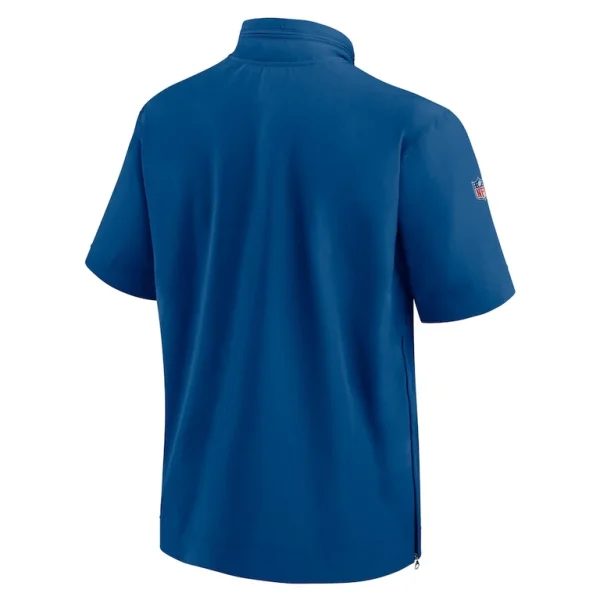 Indianapolis colts nike sideline coach short sleeve hoodie quarter zip jacket Royal L