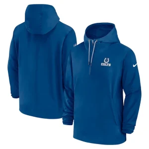 Indianapolis colts nike sideline half zip hoodie Royal