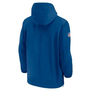 Indianapolis colts nike sideline half zip hoodie Royal L