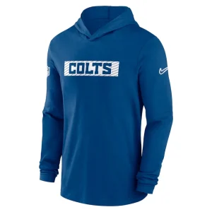 Indianapolis colts nike sideline hoodie performance long sleeve t shirt Royal M