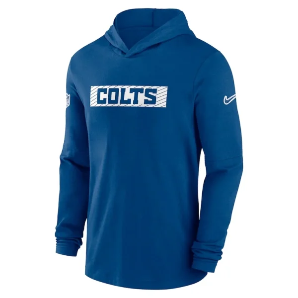 Indianapolis colts nike sideline hoodie performance long sleeve t shirt Royal M