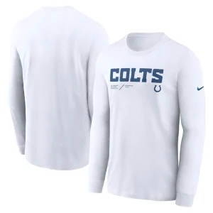 Indianapolis colts nike sideline infograph lock up performance long sleeve t shirt White