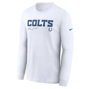 Indianapolis colts nike sideline infograph lock up performance long sleeve t shirt White S
