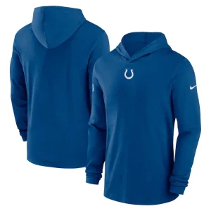 Indianapolis colts nike sideline performance long sleeve hoodie t shirt Royal