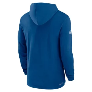 Indianapolis colts nike sideline performance long sleeve hoodie t shirt Royal L