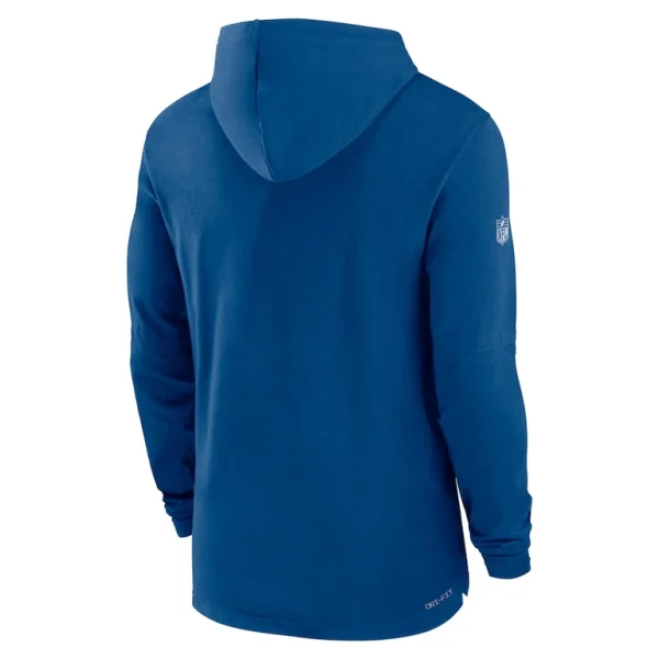 Indianapolis colts nike sideline performance long sleeve hoodie t shirt Royal L