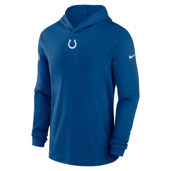 Indianapolis colts nike sideline performance long sleeve hoodie t shirt Royal M