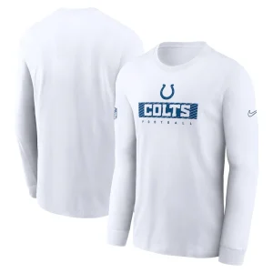 Indianapolis colts nike sideline performance long sleeve t shirt White