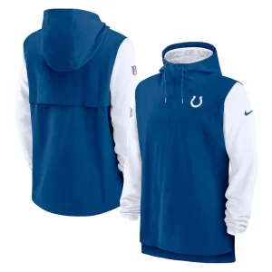 Indianapolis colts nike sideline player quarter zip hoodie Royalwhite