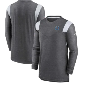 Indianapolis colts nike sideline tonal logo performance player long sleeve t shirt Charcoal