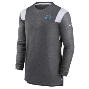 Indianapolis colts nike sideline tonal logo performance player long sleeve t shirt Charcoal M