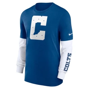 Indianapolis colts nike slub fashion long sleeve t shirt Heather royal M