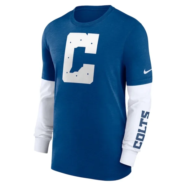 Indianapolis colts nike slub fashion long sleeve t shirt Heather royal M