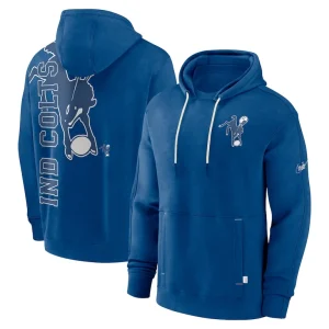 Indianapolis colts nike throwback layered logo statement pullover hoodie Royal