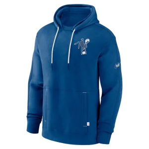 Indianapolis colts nike throwback layered logo statement pullover hoodie Royal S