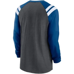 Indianapolis colts nike tri blend raglan athletic long sleeve fashion t shirt Heathered charcoalroyal L