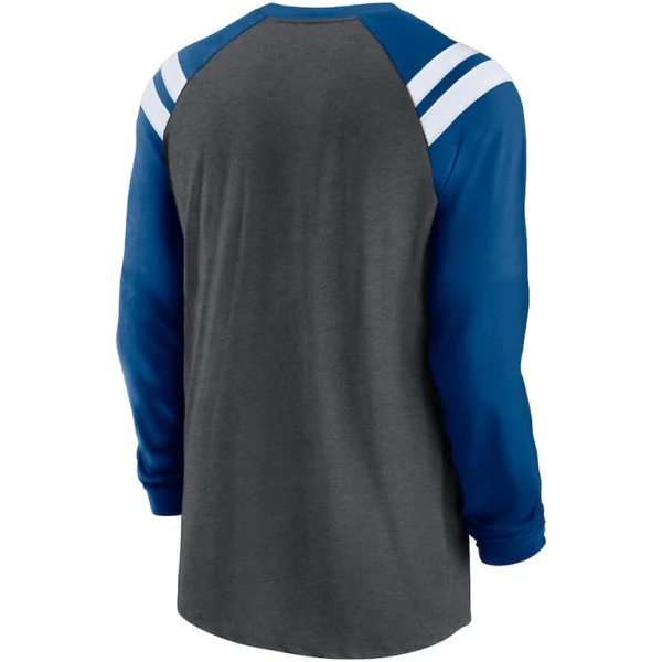 Indianapolis colts nike tri blend raglan athletic long sleeve fashion t shirt Heathered charcoalroyal L