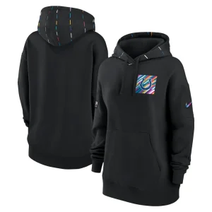 Indianapolis colts nike womens 2023 nfl crucial catch club pullover hoodie Black