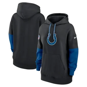 Indianapolis colts nike womens 2024 sideline essential fleece pullover hoodie Black