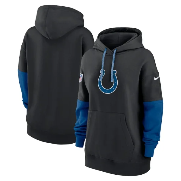 Indianapolis colts nike womens 2024 sideline essential fleece pullover hoodie Black