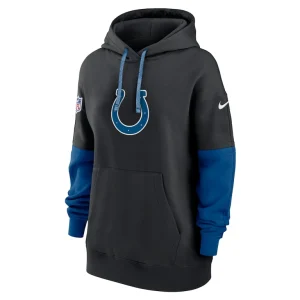Indianapolis colts nike womens 2024 sideline essential fleece pullover hoodie Black S