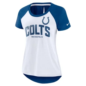 Indianapolis colts nike womens back slit lightweight fashion t shirt Whiteheather scarlet S