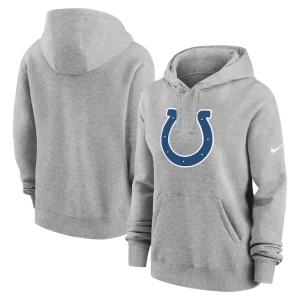 Indianapolis colts nike womens club fleece pullover hoodie Heather gray