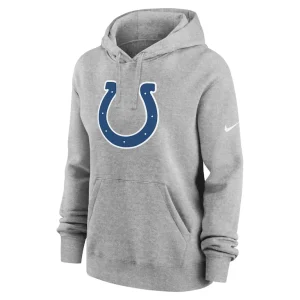 Indianapolis colts nike womens club fleece pullover hoodie Heather gray S