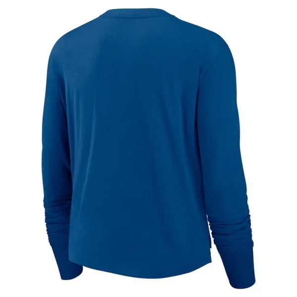 Indianapolis colts nike womens modest crop performance long sleeve t shirt Royal M