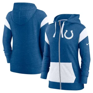 Indianapolis colts nike womens monaco lightweight full zip hoodie Heather royalwhite