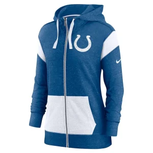 Indianapolis colts nike womens monaco lightweight full zip hoodie Heather royalwhite S