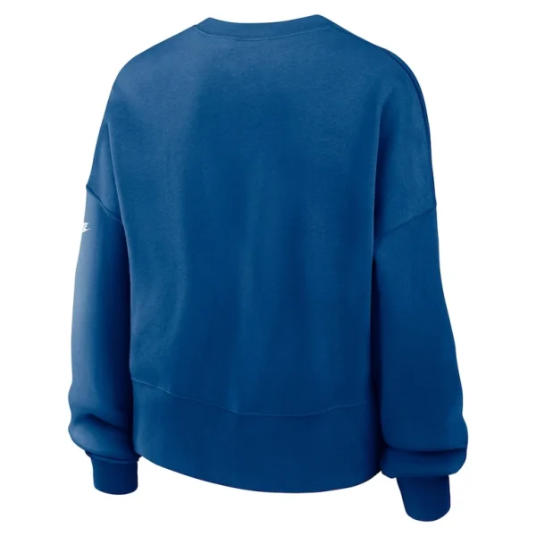 Indianapolis colts nike womens oversized rewind pullover sweatshirt Royal M