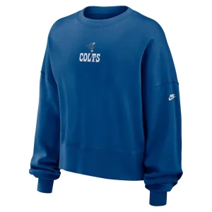 Indianapolis colts nike womens oversized rewind pullover sweatshirt Royal S