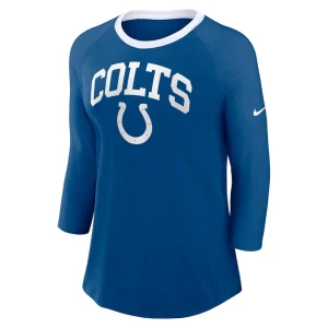 Indianapolis colts nike womens raglan 34 sleeve t shirt Royal S